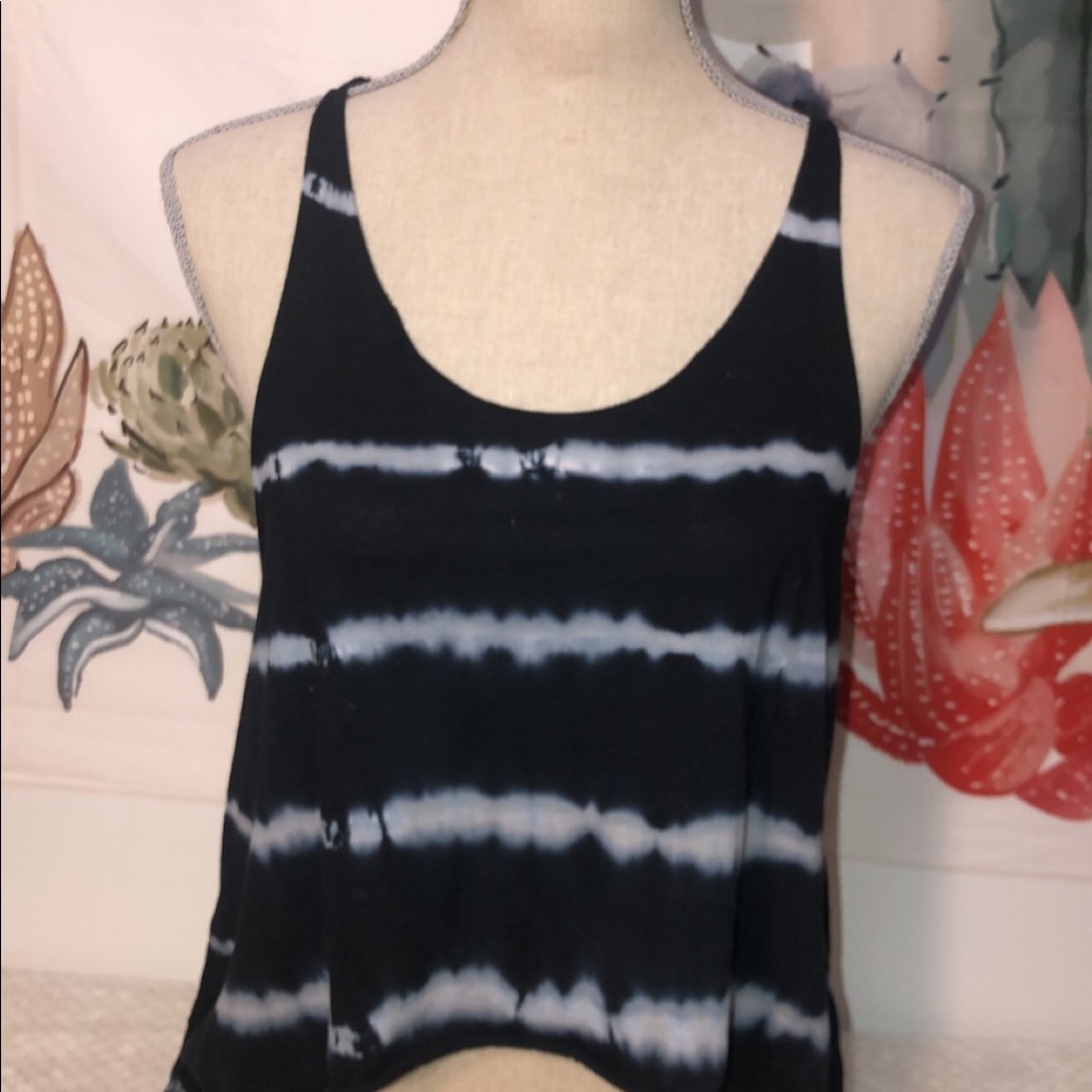 Forever 21 Striped Tank Top with Tie Fringed Sides